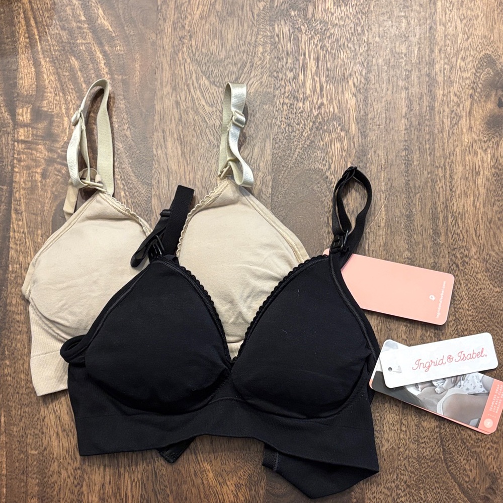 Ingrid & Isabel Black and Tan Nursing Bras